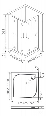 Душевой уголок GoodDoor 90х90х185 CR-90-C-B