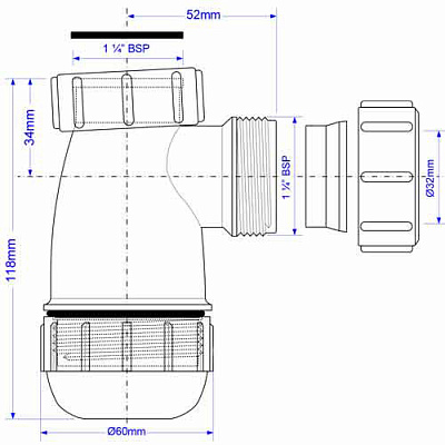 Сифон для раковины McAlpine MRW2-NW-MINI