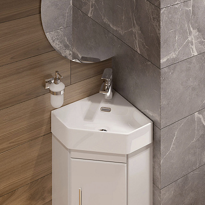 Раковина накладная угловая Sanita Luxe "Line" LIN35SLWB01