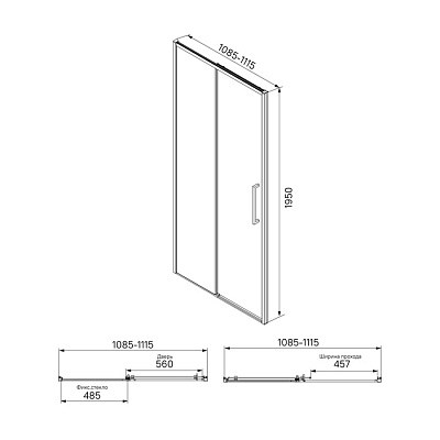 Душевая дверь Iddis Slide SLI6BS1i69 1100х60х1950