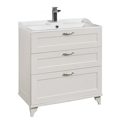 Тумба без раковины Акватон Леон 80 Н дуб белый 1A187801LBPS0