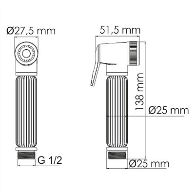 Гигиеническая лейка с фиксатором WasserKraft A139