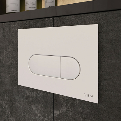 Инсталляция с унитазом VitrA Normus 9773B003-7207 комплект 4 в 1 цвет клавиши глянцевый белый