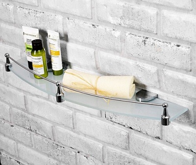 Полка стеклянная с бортиком WasserKraft Kammel K-8344