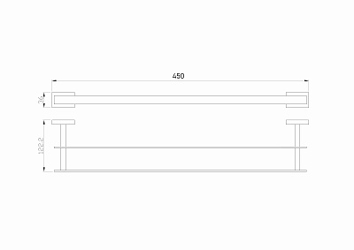 Полотенцедержатель двойной Wonzon & Woghand flat, хром ww-9711-45cm