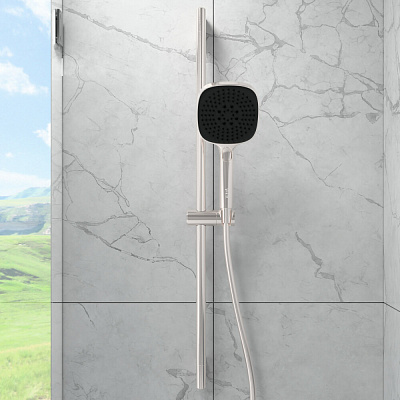 Душевая стойка VitrA Core Square A4591734EXP с ручным душем без смесителя брашированный никель