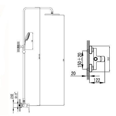 Душевая система SMART Инлайн SM1508AA_R