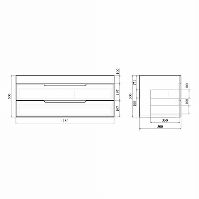 Тумба подвесная MIRSANT Soho Quadro 120 УТ000086075 (раковина Deep 120)