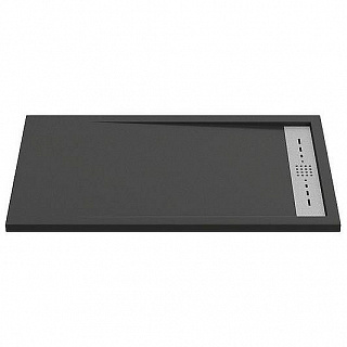 Душевой поддон литьевой 160х70 GoodDoor Stella, чёрный, ЛП00163, прямоугольный