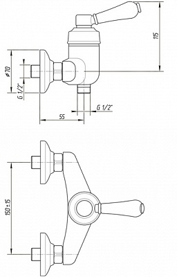 Migliore Ermitage ML.ERM-7038 см-ль д/душа (ручка белая) бронза