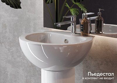 Раковина подвесная 48х48 Sanita Luxe Аrt ARTSLWB01, округлая, под пьедестал