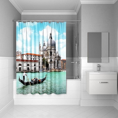 Штора для ванной комнаты Iddis 180*200 см  Venice moments Blue 540P18Ri11