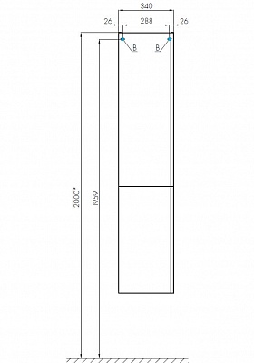 Шкаф-колонна Акватон Беверли левая 1A235403BV01L