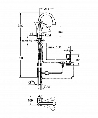 Смеситель для кухни GROHE ZEDRA TOUCH 30219000 сенсорный