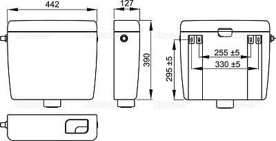 Универсальный бачок для унитаза ALKA UNI 1/2" AlcaPlast A93-1/2" 