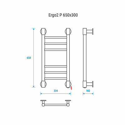 Полотенцесушитель электрический Energy Ergo2 P 650x300 EETRERGO2P653000000