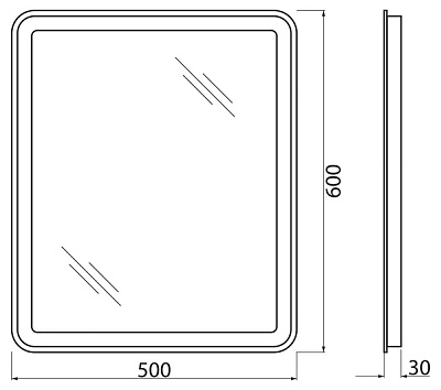 Зеркало BelBagno SPC-MAR-500-600-LED-BTN