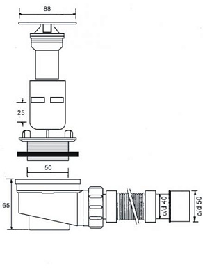 Трап для душевого поддона MRS6C-SF