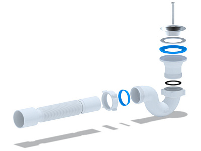 Сифон АНИ пласт для душевого поддона 1 1/2
