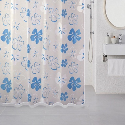 Шторка для ванной комнаты Milardo Blue Flowers 509V180M11
