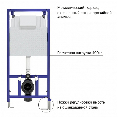 Инсталляция для подвесного унитаза Berges NOVUM без кнопки 040000