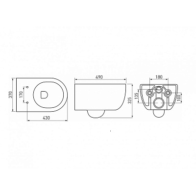 Комплект инсталляции с унитазом Berges Novum 525 Ego Rimless 043309