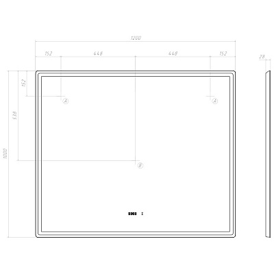 Зеркало в ванную 120х100 Roberta Luxe 1200 на взмах VIGO 296