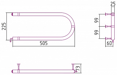 Полотенцесушитель электрический Сунержа Стилье U-образный 220х500