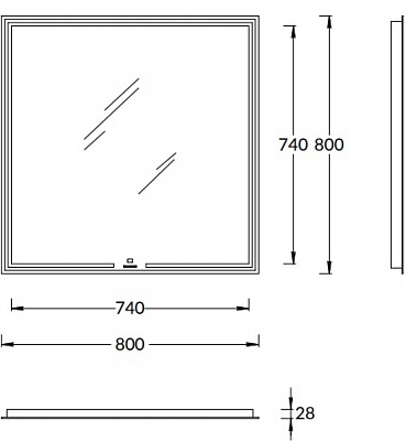 Зеркало MIO 80 см с диммером 80 Kerama Marazzi MIO.mi.80/WHT