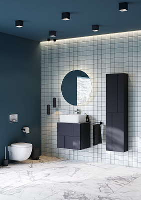 Тумба с раковиной Roca Luna 60 2 ящика ZRU9307766, синий