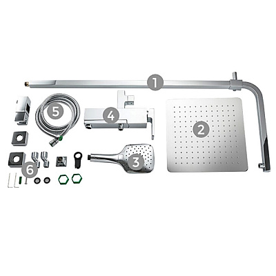 Душевая система со смесителем Gappo G18 G2418-1, хром