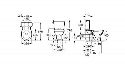 Чаша унитаза Roca Carmen напольная rimless 73420A7000