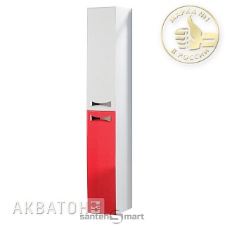 Шкаф-колонна 26 см Акватон Диор бело-бордовый 1A110803DR940