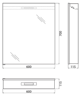 Зеркало-шкаф BelBagno SPC-1A-DL-BL-600