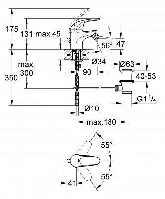 Смеситель для биде GROHE EUROECO 32737000