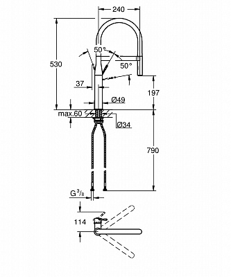 Смеситель Grohe Essence New 30294000 для кухонной мойки