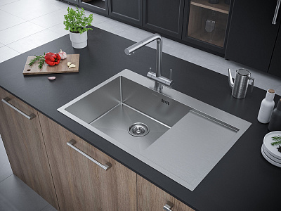 Мойка для кухни нержавеющая Paulmark Atlan PM217851-BSL