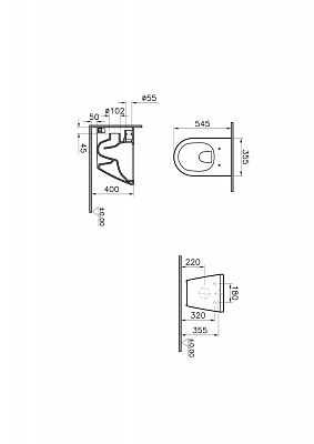 Подвесной безободковый унитаз Vitra Integra Round 7041B003-0075