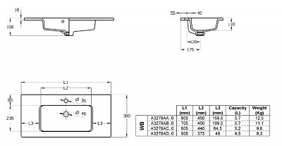 Раковина мебельная Roca The Gap 60x38 компакт 3279AC000