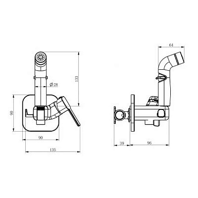 Гигиенический душ встраиваемый RUSH Capri CA1435-99G латунь цвет золото