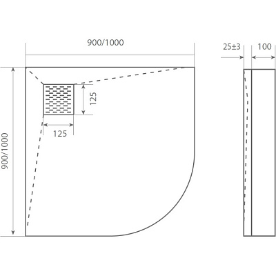 Экран для поддона ABS R 900*900 Графит GoodDoor ЭЛ00160
