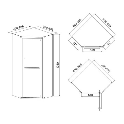 Душевое ограждение IDDIS Steel 90х90х195 STE8SS9i23