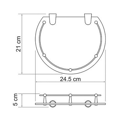 Полка стеклянная WasserKRAFT K-566