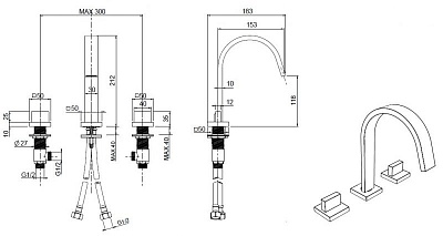 Смеситель для раковины CEZARES UNIKA-BLS2 UNIKA-BLS2-03/24-W0