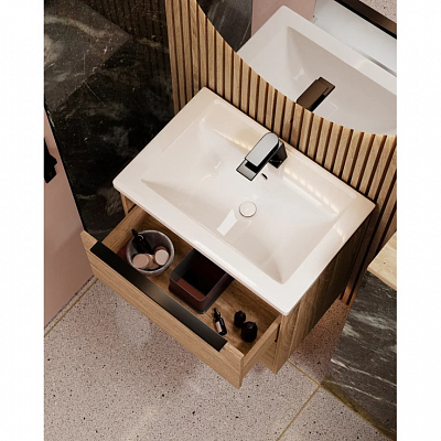 Тумба подвесная под раковину La Fenice Tesoro  60 см, дуб Канзас коричневый FNC-01-TES-DKK-60-2