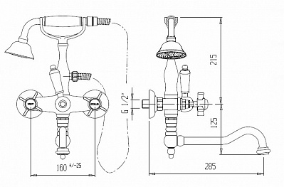 Смеситель для ванны CEZARES FIRST-VDF FIRST-VDF-02-Bi