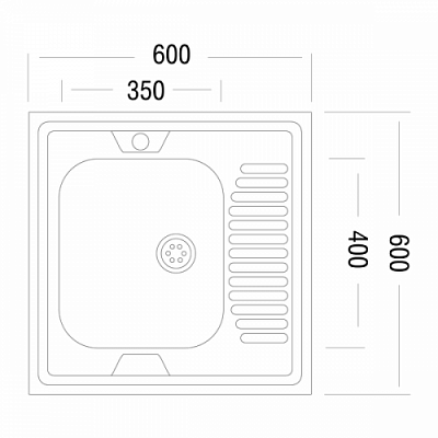 Мойка накладная UKINOX Standart STD600.600---5C 0RS правая