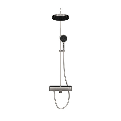 Душевая система VitrA Core Round A4730934EXP с термостатическим смесителем и ручным душем брашированная никель