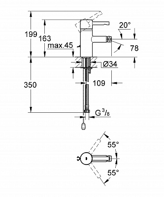 Смеситель для биде GROHE ESSENCE 33623000