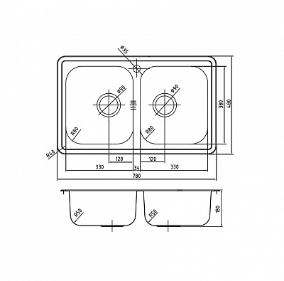 Мойка из нержавеющей стали Iddis Strit S STR78P2i77